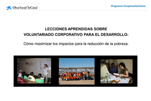 Lecciones aprendidas sobre Voluntariado Corporativo